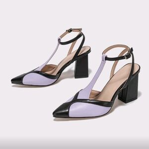Elegant Black and Purple Women's Heels
